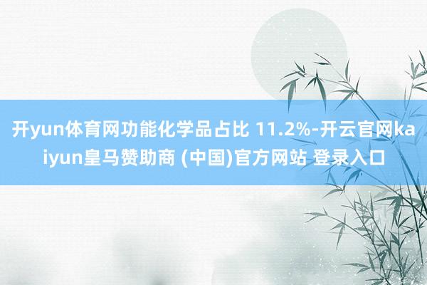 开yun体育网功能化学品占比 11.2%-开云官网kaiyun皇马赞助商 (中国)官方网站 登录入口